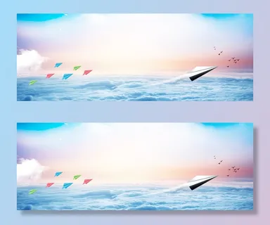 梦想扬帆起航坚持蓝色banner高清摄影风景背景