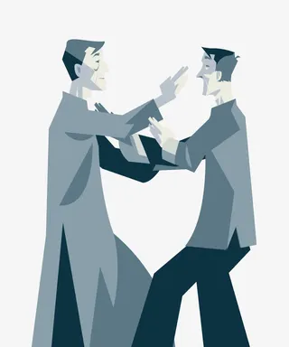 卡通人物太极拳过招矢量剪贴画免抠