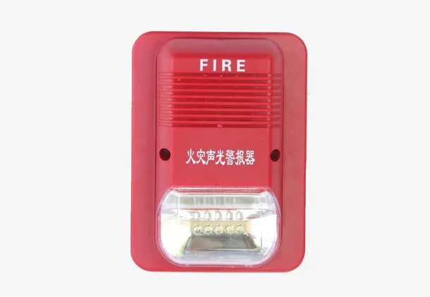 红色火灾声光报警器免抠