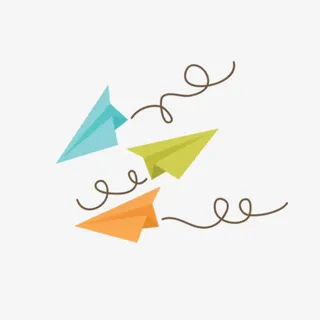 手绘纸飞机装饰免抠