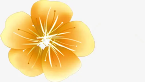 春天缤纷手绘黄色小花免抠