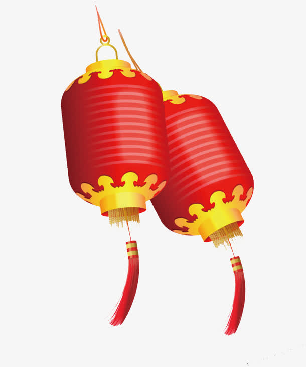 红色长灯笼免抠