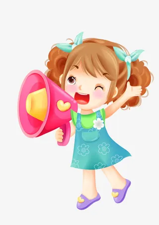 拿着喇叭的女孩免抠
