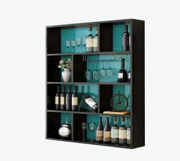 黑色加厚木制酒柜吊柜免抠