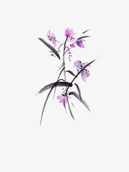 水墨兰花背景
