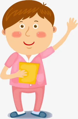 举手回答问题的男孩免抠
