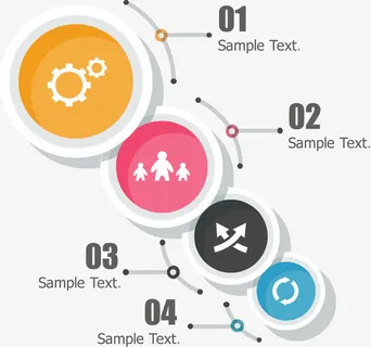 渐变圆形递进关系图免抠