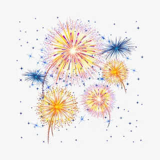 彩色烟花装饰元素免抠