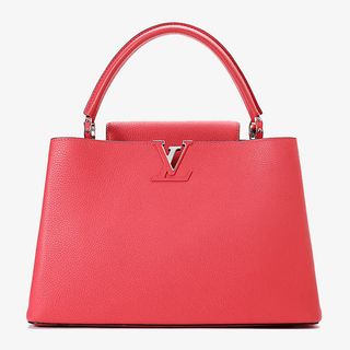 路易威登女士牛皮粉色手提包正面免抠