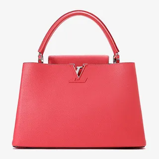 路易威登女士牛皮粉色手提包正面免抠