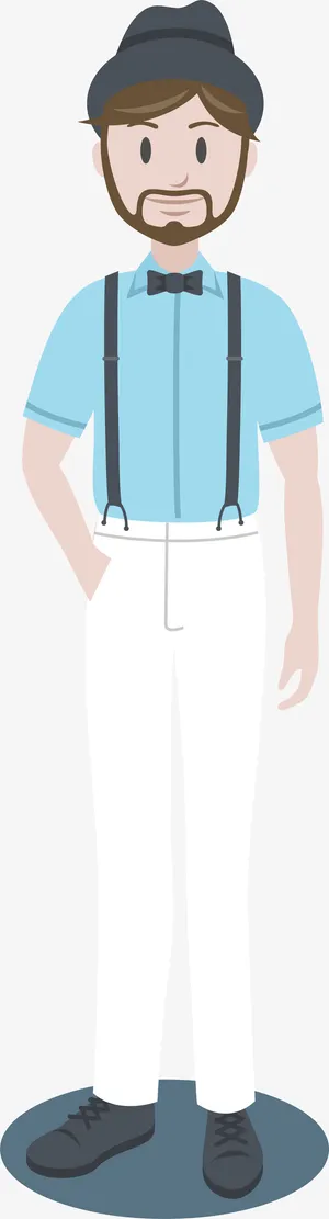 文艺青年人物插画免抠