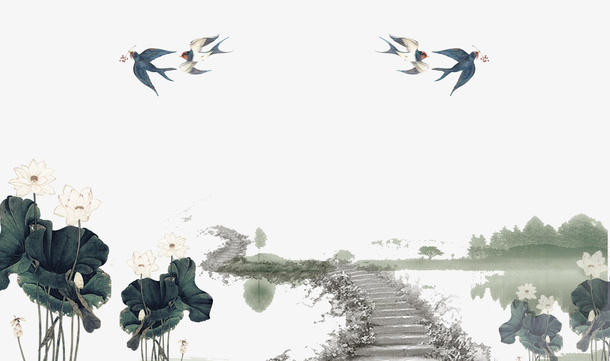 水墨画中国风免抠