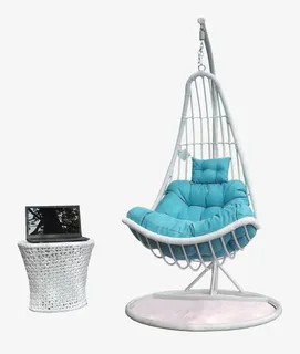 室内铁质白色吊篮椅免抠