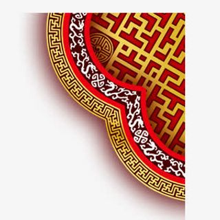 装饰性古风1/4窗免抠