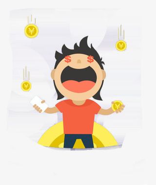 天上掉金币免抠手绘/卡通卡通元素