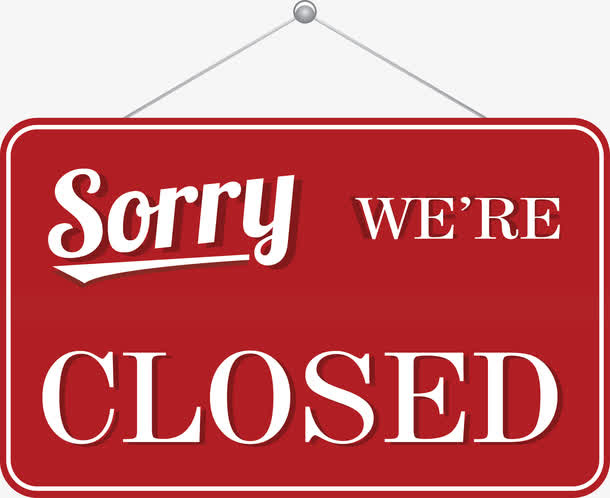 闭店牌子矢量免抠