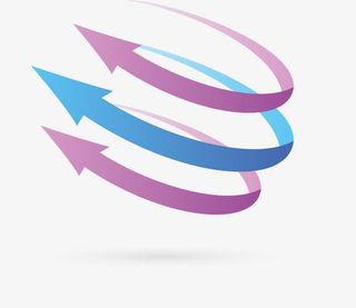 抽象风格的曲线箭头免抠