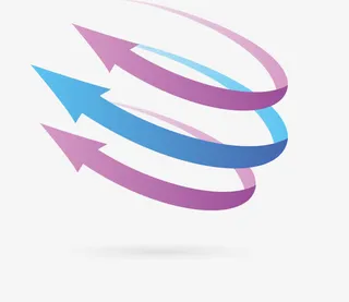 抽象风格的曲线箭头免抠