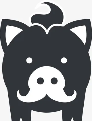 扁平猪剪影免抠