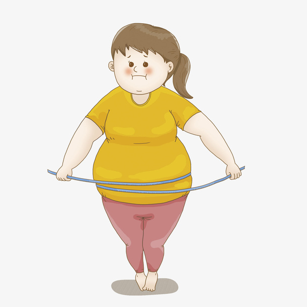 卡通减肥的女孩免抠图免抠