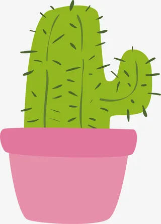 粉色仙人掌盆栽免抠