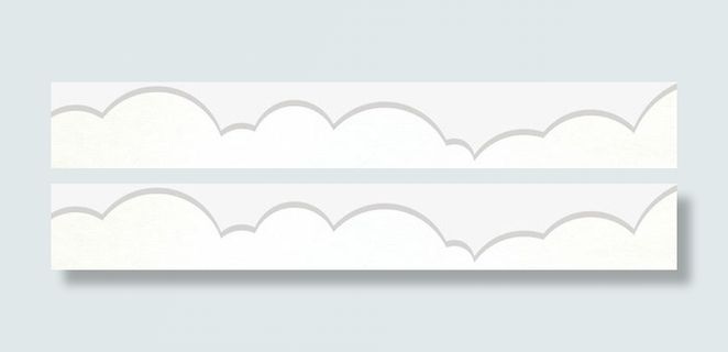 白色花边边框可爱云朵免抠