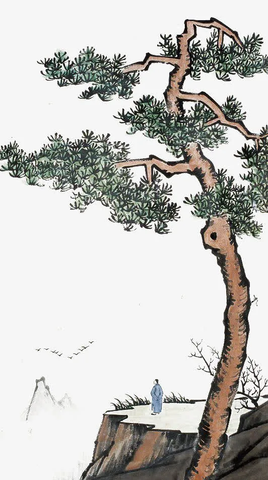 古典水墨插画免抠