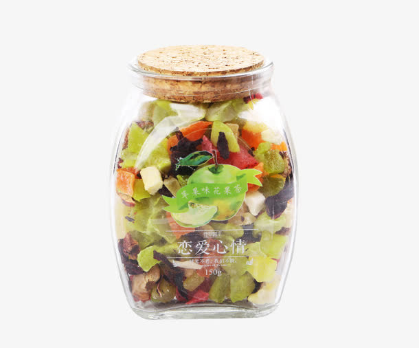 精致玻璃瓶水果茶免抠