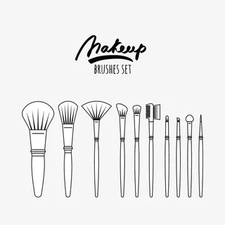 化妆工具手绘高清免扣素材免抠