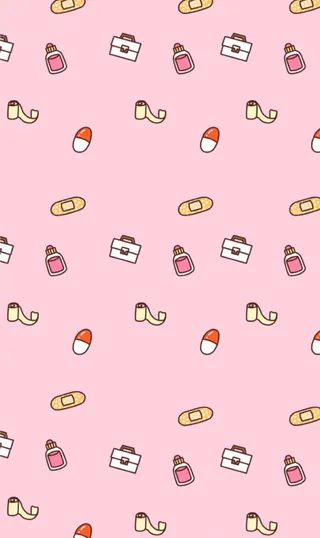 粉色卡通平铺平面广告高清