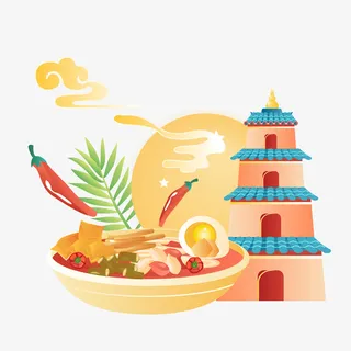 国潮美食螺蛳粉免抠