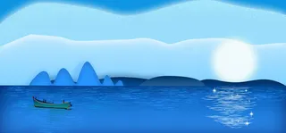 蓝色卡通banner海报高清