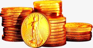 欧式现代金币财富免抠