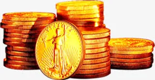 欧式现代金币财富免抠