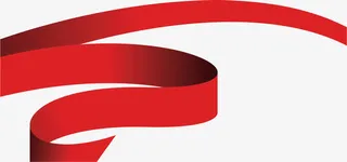 简单红丝带免抠