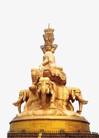 普贤菩萨铜像免抠