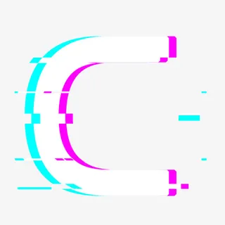 抖音风格英文字母C免抠