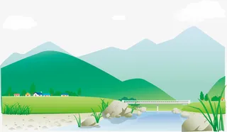 手绘自然风景免抠