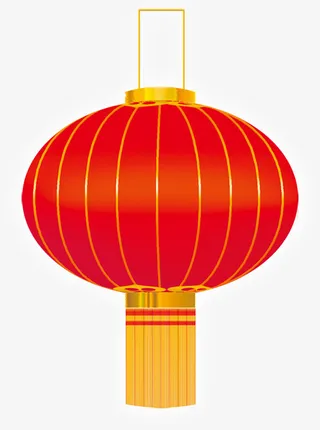 新年红色灯笼挂饰免抠