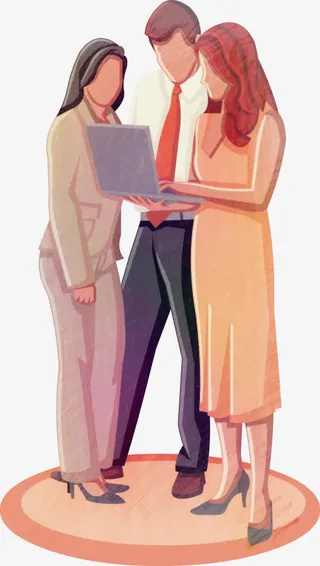 矢量商务讨论素材免抠