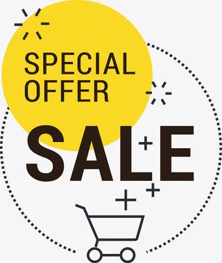 圆形矢量超市商场标签免抠