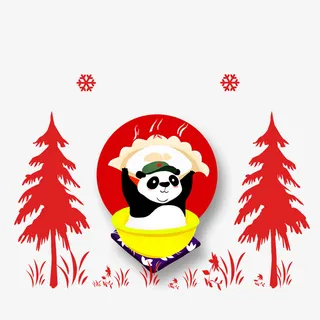 卡通小熊猫素材下载免抠