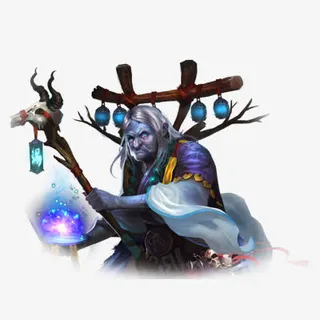 恐怖恶魔术士古风手绘免抠