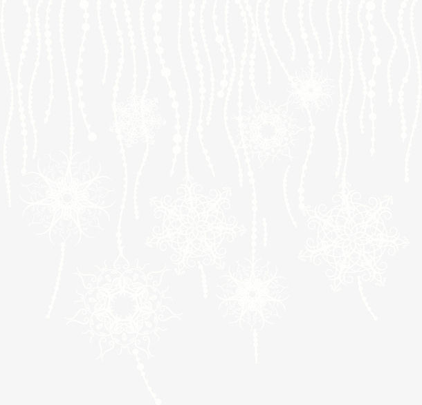 线与雪花漂浮素材免抠
