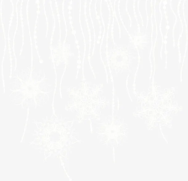 线与雪花漂浮素材免抠