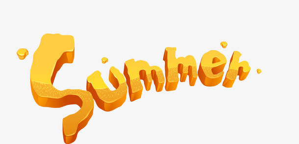 矢量创意黄色summer素材免抠