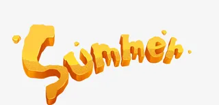 矢量创意黄色summer素材免抠