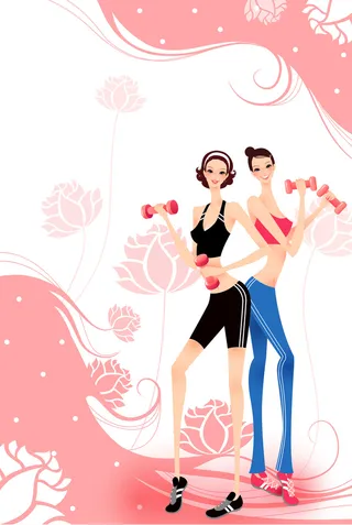 女神节健身美女海报背景高清