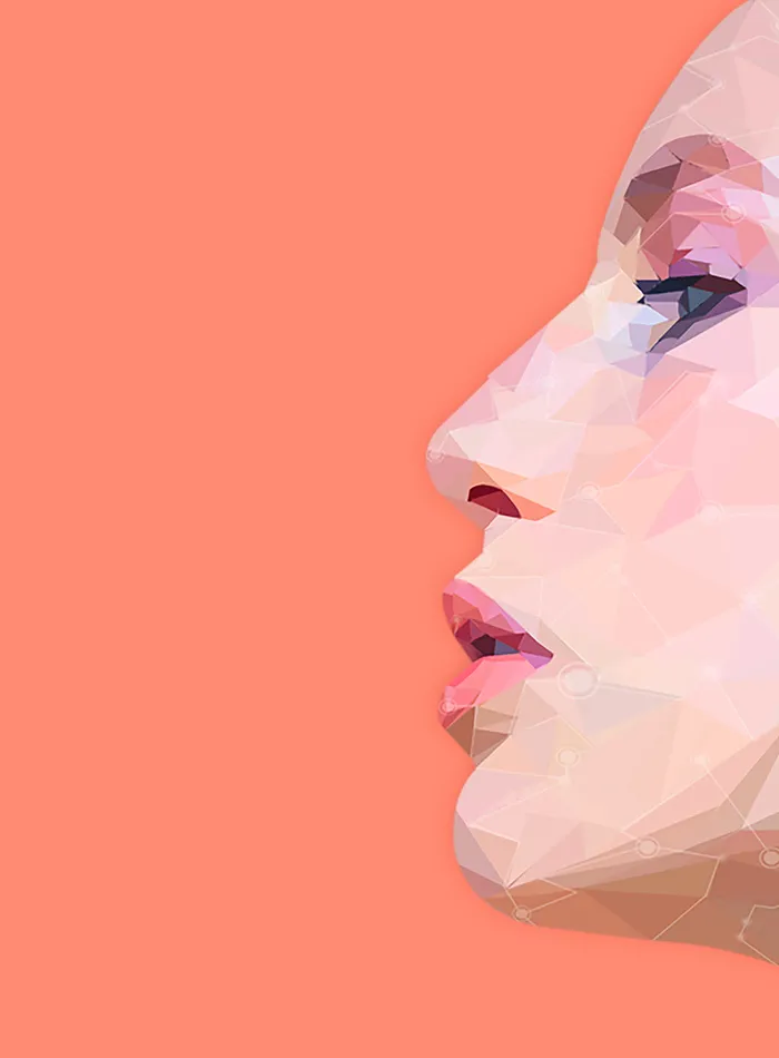 脸部低多面菱形精雕医美整形海报背景高清
