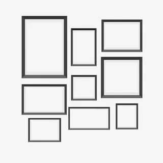 黑色玻璃相框设计矢量图免抠